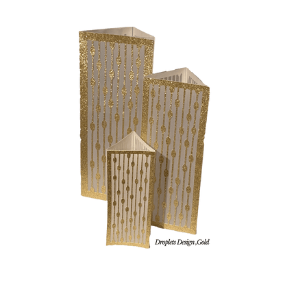 Gold Table Decorations (Droplets Design)(Pack of 3) - Place Matters