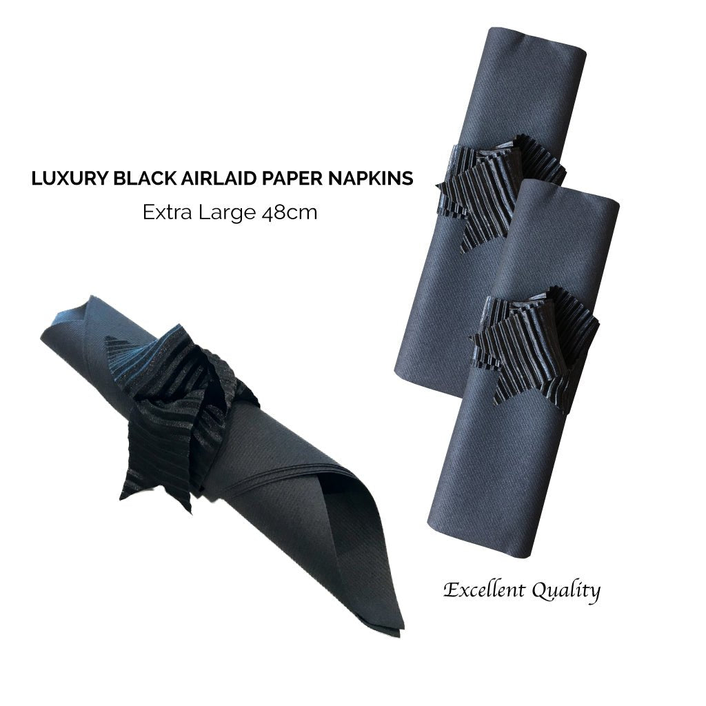 Black Paper Napkins Aluxury Airlaid Paper Extra Large - Place Matters