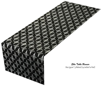 Black Table Runner - Diamonds Design - Place Matters