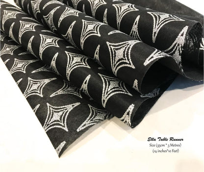Black Table Runner - Diamonds Design - Place Matters