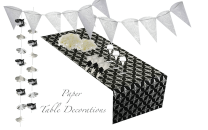 Black Table Runner - Diamonds Design - Place Matters