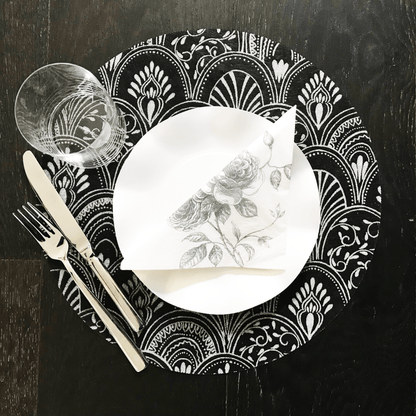 Milano Design Round Placemats – Black | Place Matters (Pack of 20) - Place Matters