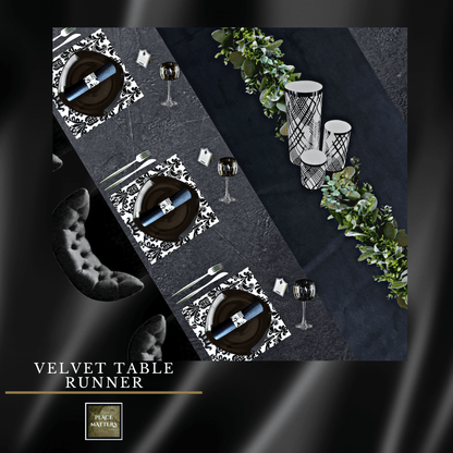 Velvet Black Table Runners - Place Matters