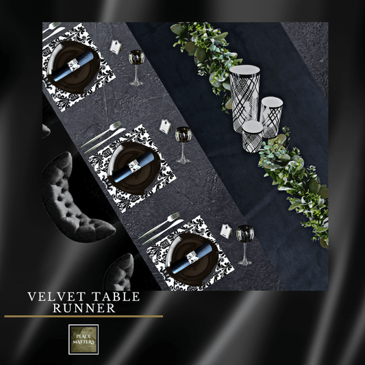 Velvet Black Table Runners - Place Matters
