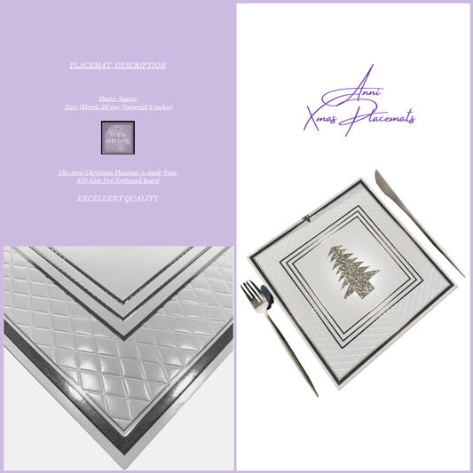Silver Christmas Table Setting Pack for 10 - Anni Xmas + Runner - Place Matters