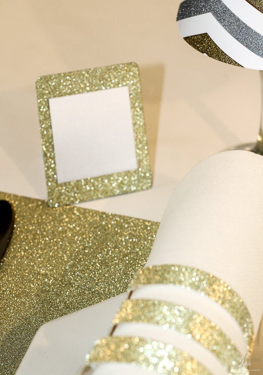 Gold Glitter Place Cards (Glitter Design) - Place Matters
