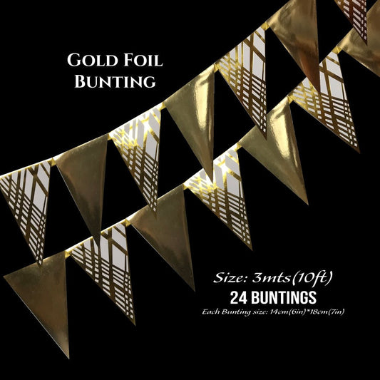 Gold Foil Buntings (Weave Design) - Place Matters