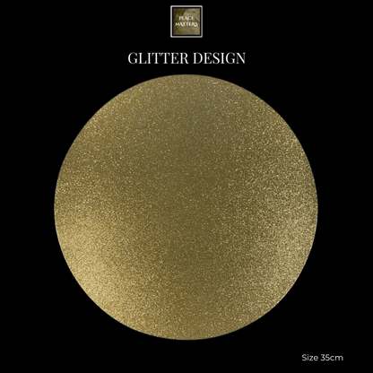 Gold Glitter Design Round Placemats | Place Matters (Pack of 20) - Place Matters