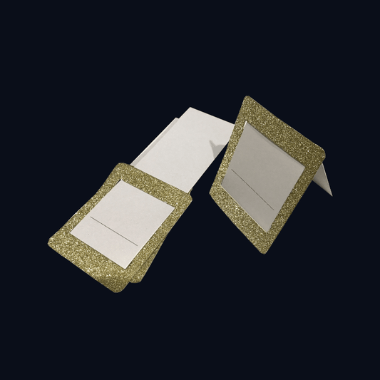 Gold Glitter Place Cards (Droplets Design) - Place Matters