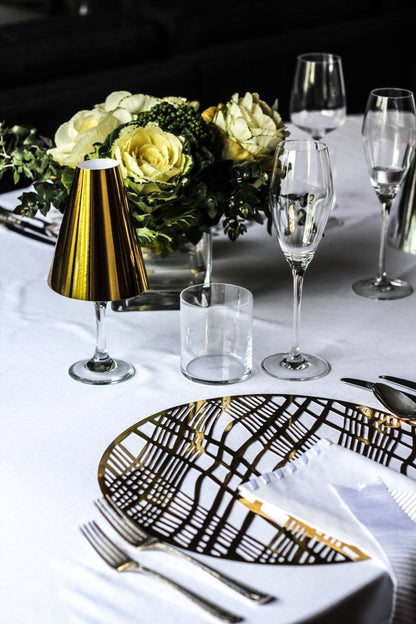 Gold Wine Glass Lamp Shades (Pack of 6) - Place Matters