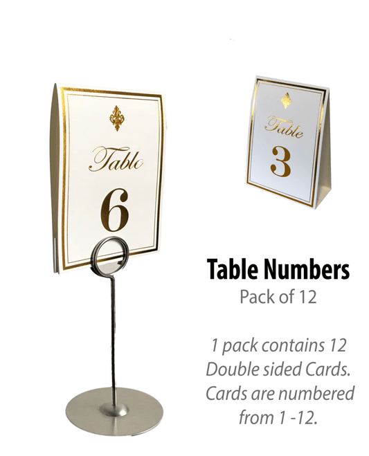 Table Numbers (Pack of 12)(Royale Design) - Place Matters