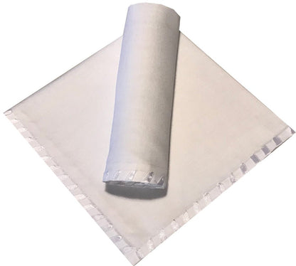 White Napkins Hand Stitched Edges 50cm Extra Large - Place Matters