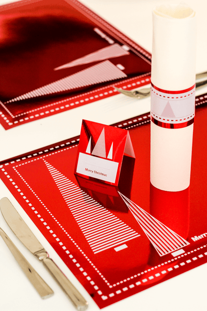 Place Cards (Stripe Foil Christmas Tree) - Place Matters
